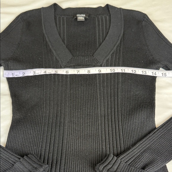 Black Ribbed Knit Sweater - Picture 10 of 13